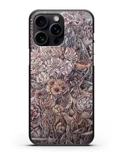 Чехол Лодки заросшие цветами (Марчук Иван) силиконовый для iPhone 15 Pro Max