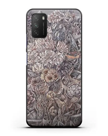 Чехол Лодки заросшие цветами (Марчук Иван) силиконовый для Xiaomi Poco M3