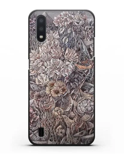 Чехол Лодки заросшие цветами (Марчук Иван) силиконовый для Samsung Galaxy A01 [SM-A015F]