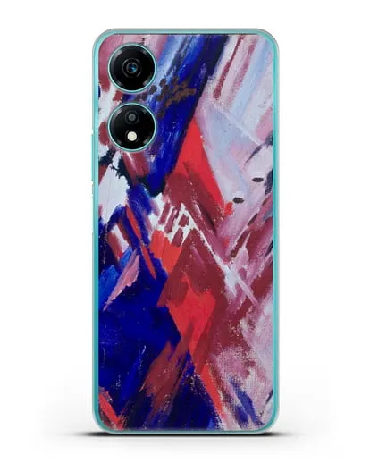 Чехол Красно-синий лучизм (Ларионов Михаил) силиконовый для Honor X5 Plus