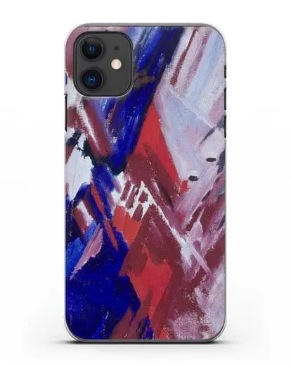 Чехол Красно-синий лучизм (Ларионов Михаил) силиконовый для iPhone 11