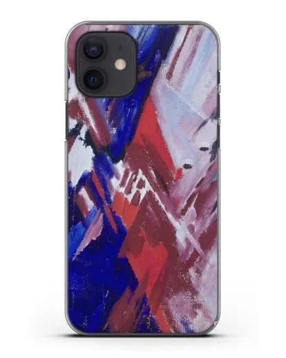 Чехол Красно-синий лучизм (Ларионов Михаил) силиконовый для iPhone 12