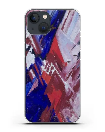 Чехол Красно-синий лучизм (Ларионов Михаил) силиконовый для iPhone 13 Mini