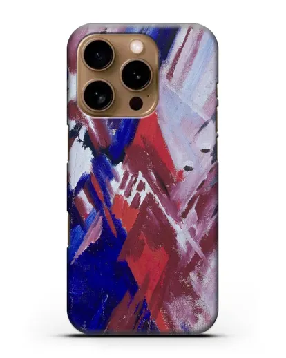 Чехол Красно-синий лучизм (Ларионов Михаил) силиконовый для iPhone 16 Pro