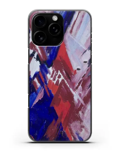 Чехол Красно-синий лучизм (Ларионов Михаил) силиконовый для iPhone 16 Pro Max