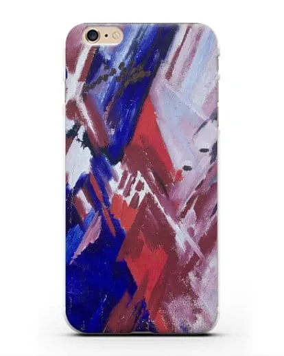 Чехол Красно-синий лучизм (Ларионов Михаил) силиконовый для iPhone 6 Plus