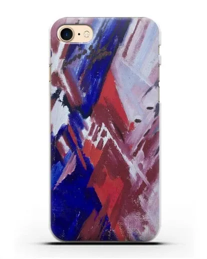 Чехол Красно-синий лучизм (Ларионов Михаил) силиконовый для iPhone 8