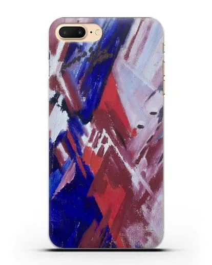 Чехол Красно-синий лучизм (Ларионов Михаил) силиконовый для iPhone 8 Plus