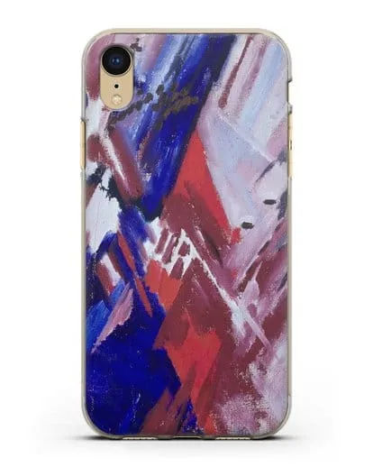 Чехол Красно-синий лучизм (Ларионов Михаил) силиконовый для iPhone XR