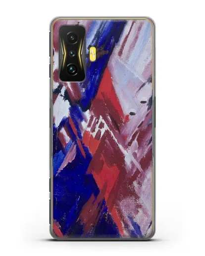 Чехол Красно-синий лучизм (Ларионов Михаил) силиконовый для Xiaomi Poco F4 GT