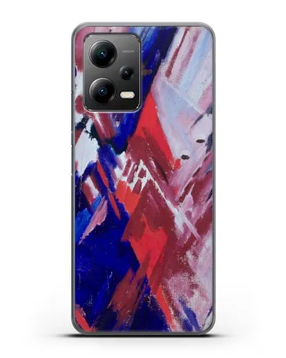 Чехол Красно-синий лучизм (Ларионов Михаил) силиконовый для Xiaomi Poco X5