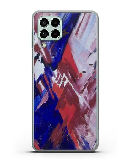 Чехол Красно-синий лучизм (Ларионов Михаил) силиконовый для Samsung Galaxy M53 [SM-M536]