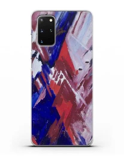 Чехол Красно-синий лучизм (Ларионов Михаил) силиконовый для Samsung Galaxy S20 Plus [SM-G985F]