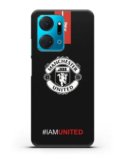 Чехол ФК Манчестер Юнайтед с надписью #IAMUNITED силиконовый для Honor X7a Plus