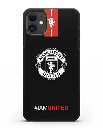 Чехол ФК Манчестер Юнайтед с надписью #IAMUNITED силиконовый для iPhone 11