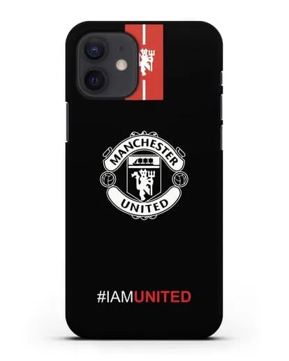 Чехол ФК Манчестер Юнайтед с надписью #IAMUNITED силиконовый для iPhone 12