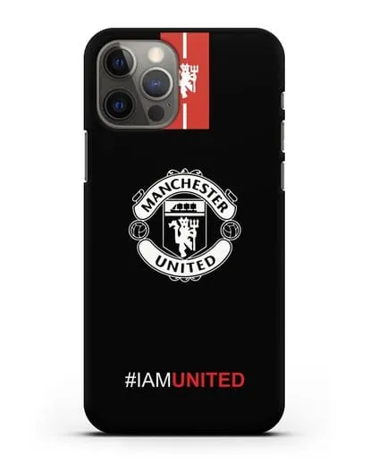 Чехол ФК Манчестер Юнайтед с надписью #IAMUNITED силиконовый для iPhone 12 Pro