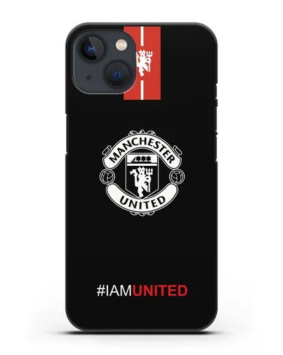 Чехол ФК Манчестер Юнайтед с надписью #IAMUNITED силиконовый для iPhone 13 Mini