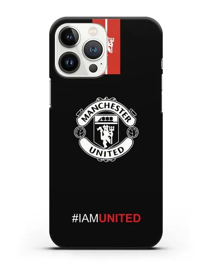 Чехол ФК Манчестер Юнайтед с надписью #IAMUNITED силиконовый для iPhone 13 Pro Max