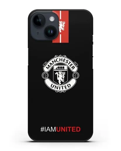 Чехол ФК Манчестер Юнайтед с надписью #IAMUNITED силиконовый для iPhone 14