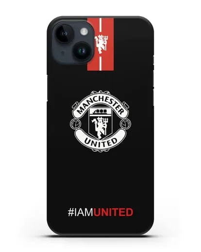 Чехол ФК Манчестер Юнайтед с надписью #IAMUNITED силиконовый для iPhone 14 Plus