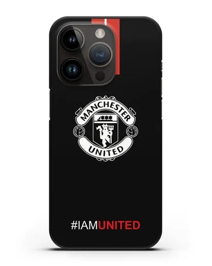 Чехол ФК Манчестер Юнайтед с надписью #IAMUNITED силиконовый для iPhone 14 Pro