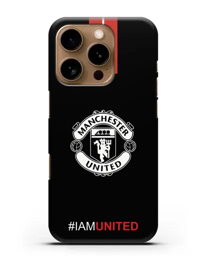 Чехол ФК Манчестер Юнайтед с надписью #IAMUNITED силиконовый для iPhone 16 Pro