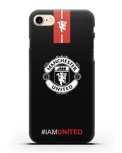Чехол ФК Манчестер Юнайтед с надписью #IAMUNITED силиконовый для iPhone 8