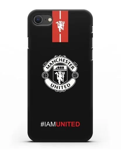 Чехол ФК Манчестер Юнайтед с надписью #IAMUNITED силиконовый для iPhone SE 2020