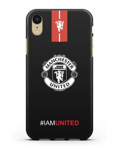 Чехол ФК Манчестер Юнайтед с надписью #IAMUNITED силиконовый для iPhone XR