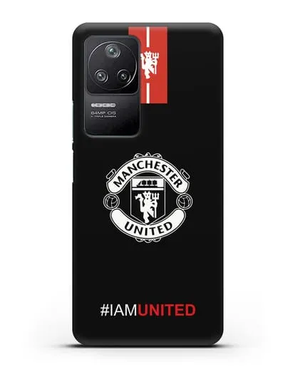 Чехол ФК Манчестер Юнайтед с надписью #IAMUNITED силиконовый для Xiaomi Poco F4