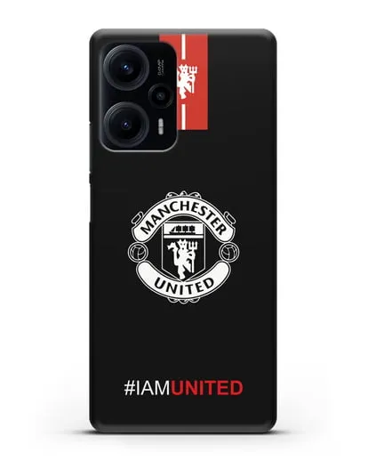 Чехол ФК Манчестер Юнайтед с надписью #IAMUNITED силиконовый для Xiaomi Poco F5