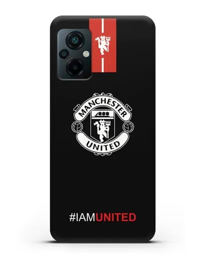 Чехол ФК Манчестер Юнайтед с надписью #IAMUNITED силиконовый для Xiaomi Poco M5