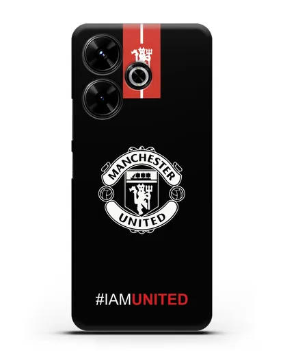 Чехол ФК Манчестер Юнайтед с надписью #IAMUNITED силиконовый для Xiaomi Poco M6