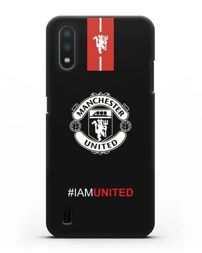 Чехол ФК Манчестер Юнайтед с надписью #IAMUNITED силиконовый для Samsung Galaxy A01 [SM-A015F]