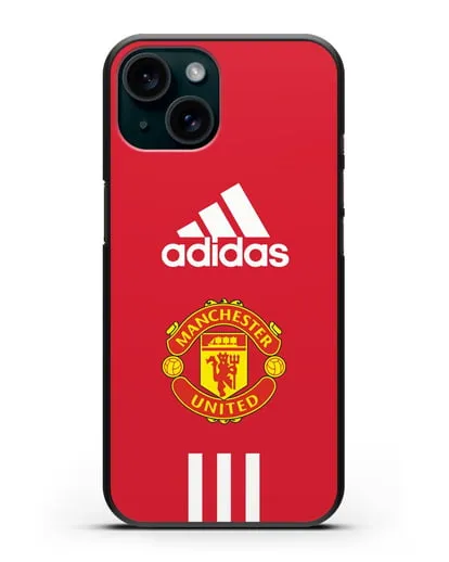 Чехол Manchester United Adidas силиконовый для iPhone 15