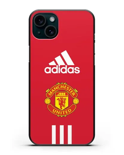 Чехол Manchester United Adidas силиконовый для iPhone 15 Plus