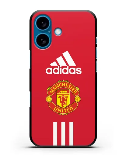 Чехол Manchester United Adidas силиконовый для iPhone 16
