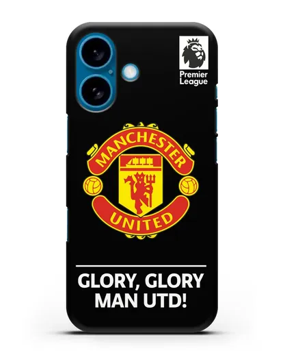 Чехол Манчестер Юнайтед с надписью GLORY, GLORY MAN UTD силиконовый для iPhone 16
