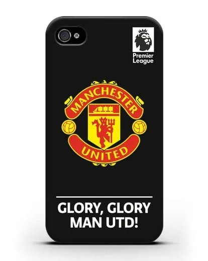 Чехол Манчестер Юнайтед с надписью GLORY, GLORY MAN UTD силиконовый для iPhone 4/4s