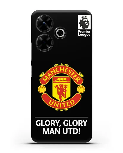 Чехол Манчестер Юнайтед с надписью GLORY, GLORY MAN UTD силиконовый для Xiaomi Poco M6
