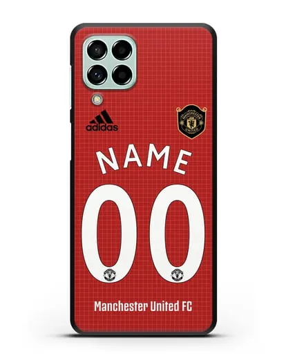 Именной чехол Манчестер Юнайтед с фамилией и номером (сезон 2019-2020) красная форма силиконовый для Samsung Galaxy M53 [SM-M536]