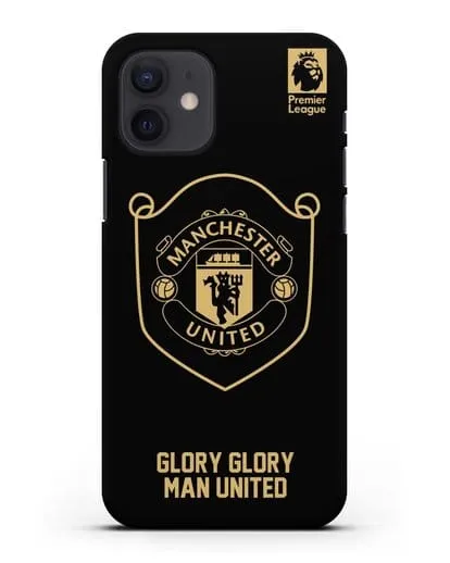Чехол с золотым логотипом Manchester United с надписью GLORY, GLORY MAN UNITED силиконовый для iPhone 12