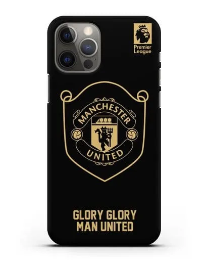 Чехол с золотым логотипом Manchester United с надписью GLORY, GLORY MAN UNITED силиконовый для iPhone 12 Pro
