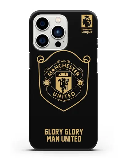 Чехол с золотым логотипом Manchester United с надписью GLORY, GLORY MAN UNITED силиконовый для iPhone 13 Pro