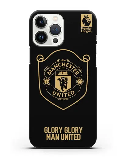 Чехол с золотым логотипом Manchester United с надписью GLORY, GLORY MAN UNITED силиконовый для iPhone 13 Pro Max