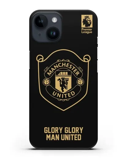 Чехол с золотым логотипом Manchester United с надписью GLORY, GLORY MAN UNITED силиконовый для iPhone 14