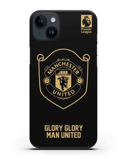 Чехол с золотым логотипом Manchester United с надписью GLORY, GLORY MAN UNITED силиконовый для iPhone 14 Plus