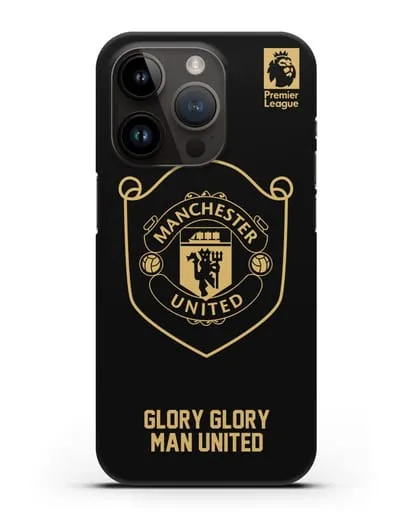 Чехол с золотым логотипом Manchester United с надписью GLORY, GLORY MAN UNITED силиконовый для iPhone 14 Pro