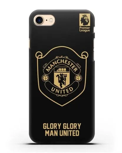 Чехол с золотым логотипом Manchester United с надписью GLORY, GLORY MAN UNITED силиконовый для iPhone 7